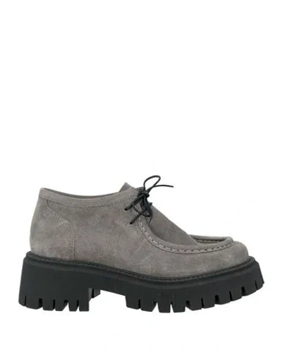 Islo Isabella Lorusso Woman Lace-up Shoes Grey Size 7 Leather In Grey