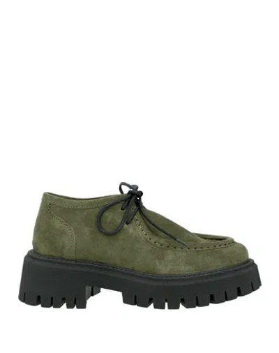 Islo Isabella Lorusso Woman Lace-up Shoes Military Green Size 8 Leather In Green