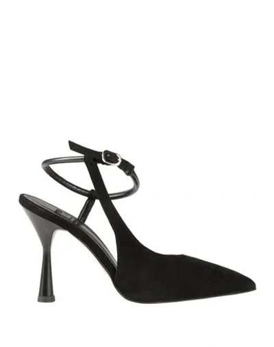 Islo Isabella Lorusso Woman Pumps Black Size 7 Soft Leather, Pvc - Polyvinyl Chloride