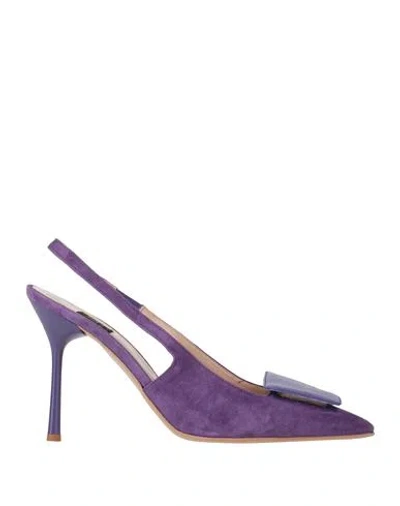 Islo Isabella Lorusso Woman Pumps Purple Size 8 Leather