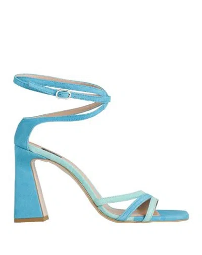 Islo Isabella Lorusso Woman Sandals Azure Size 7 Leather In Blue