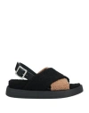 Islo Isabella Lorusso Woman Sandals Black Size 7 Leather, Textile Fibers In Black