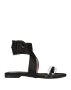 Islo Isabella Lorusso Woman Sandals Black Size 6 Textile Fibers, Pvc - Polyvinyl Chloride