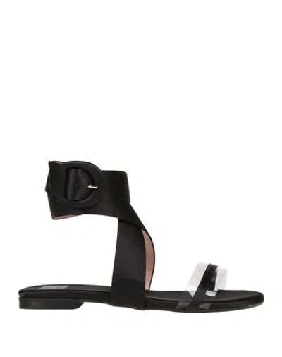 Islo Isabella Lorusso Woman Sandals Black Size 6 Textile Fibers, Pvc - Polyvinyl Chloride