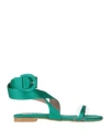 Islo Isabella Lorusso Woman Sandals Emerald Green Size 8 Textile Fibers, Rubber