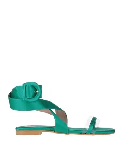 Islo Isabella Lorusso Woman Sandals Emerald Green Size 8 Textile Fibers, Rubber