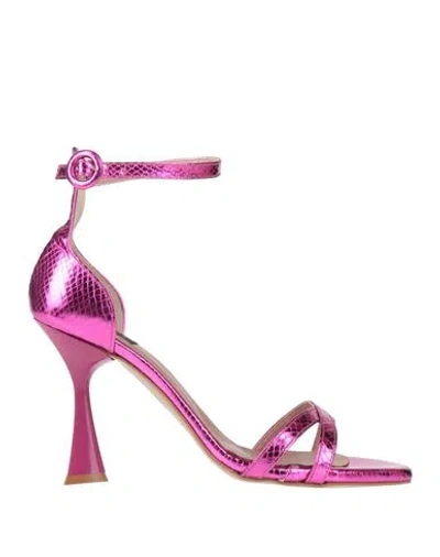 Islo Isabella Lorusso Woman Sandals Fuchsia Size 11 Textile Fibers In Pink