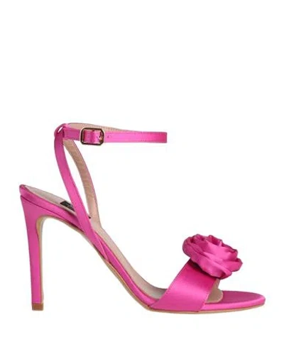 Islo Isabella Lorusso Woman Sandals Fuchsia Size 5 Textile Fibers In Pink