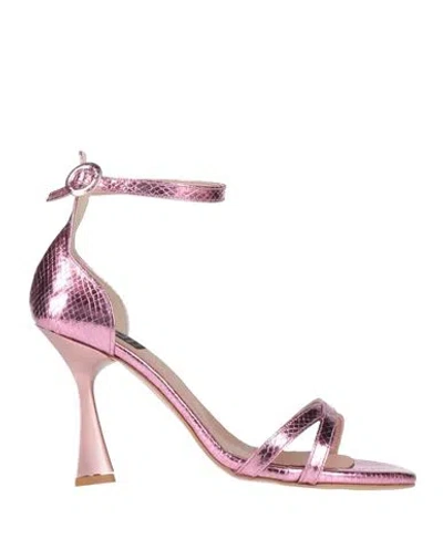 ISLO ISABELLA LORUSSO ISLO ISABELLA LORUSSO WOMAN SANDALS PINK SIZE 8 TEXTILE FIBERS