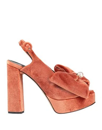 Islo Isabella Lorusso Woman Sandals Rust Size 7 Textile Fibers