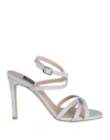Islo Isabella Lorusso Woman Sandals Silver Size 8 Textile Fibers
