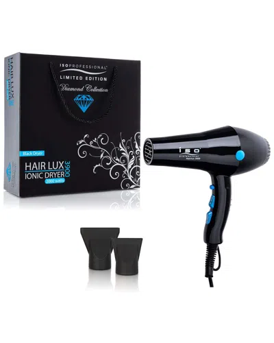 Iso Beauty Unisex Hairlux 2000w Advanced Turbo Airflow Blow Dryer - Diamond Collection In Black