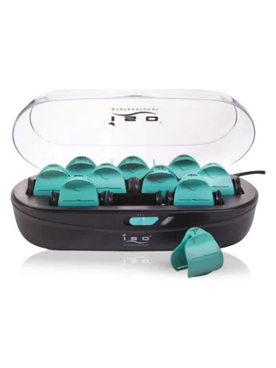 Iso Beauty Women's Diamond 10-piece Pearl Ceramic Hot Roller Set In Teal Black