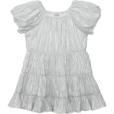 Isobella & Chloe Kids'  Sparkle And Spin Silver Dress In Multi