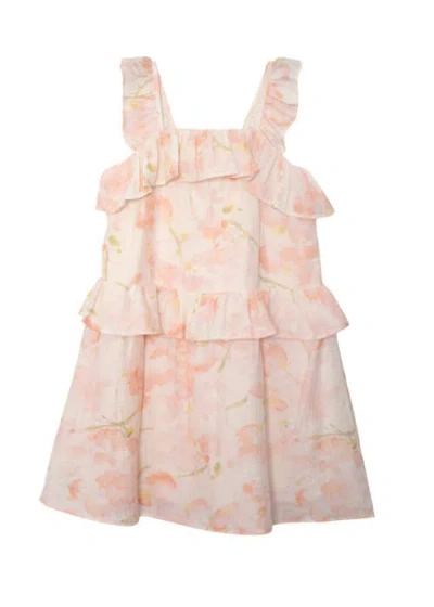 Isobella & Chloe Kids'  Sundrop Floral Naturl Waist Dress In Pink