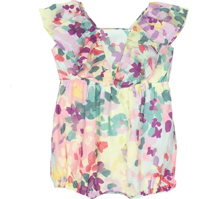 Isobella & Chloe Watercolor Baby Romper In Multi