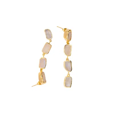 Isolated Jewellery Women's Gold Moonstone Drop Earrings