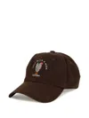 Isolda Chicken-embroidered Baseball Cap In Brown