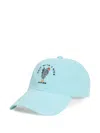 Isolda Chicken-embroidered Baseball Cap Hat In Blue