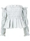 Isolda Daphne Off-shoulder Blouse In Blue