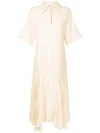 Isolda Flor Selvagem Floral-embroidered Polo Dress In Yellow