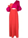 Isolda Greta Asymmetric Silk Dress In Multicolour