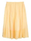 Isolda Horizonte Espelhado Pleated Midi Skirt In Orange