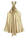Isolda Knotted-halterneck Top In Gold