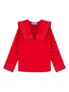 Isolda Marinheira Sailor-collar Blouse In Red