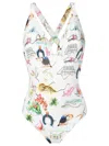 Isolda Motif-print One-piece Swimsuit In White