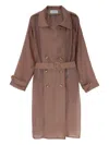Isolda Oásis Buttoned Belted Coat In Brown