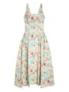 Isolda Palaceteb Floral Midi Dress In Neutral