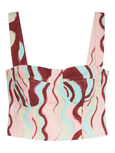 Isolda Paraíso Square-neck Top In Pink