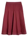 Isolda Revoada Midi Skirt In Red