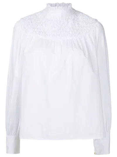 Isolda Ronnie Long-sleeved Cotton Blouse In White