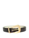 Isolda Rounded-buckle Leather Belt In Black