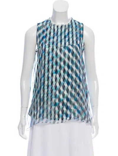 Pre-owned Isolda Silk Printed Top In Multi