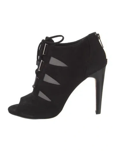 Pre-owned Isolda Suede Lace-up Boots In Black