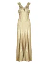 Isolda Twisted Open-back Maxi Dress In Gold