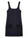Isolda Vento Em Popa Bow-pocket Mini Dress In Blue