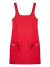 Isolda Vento Em Popa Bow-pocket Mini Dress In Red