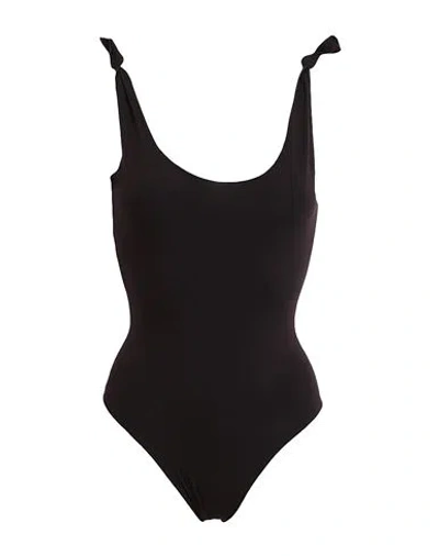Isole & Vulcani Woman One-piece Swimsuit Cocoa Size L Organic Cotton, Elastane In Brown