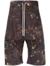 Iso.poetism Abstract-print Knee-length Shorts In 紫色