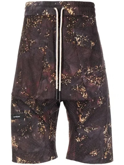 Iso.poetism Abstract-print Knee-length Shorts In 紫色