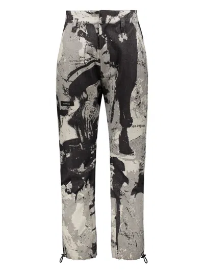 ISO.POETISM ABSTRACT-PRINT TROUSERS