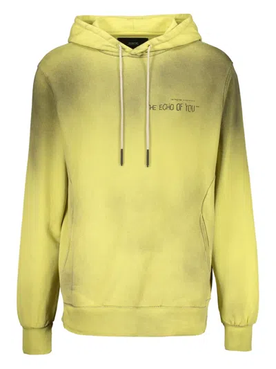 Iso.poetism Adjustable-hood Back-print Hoodie In Yellow
