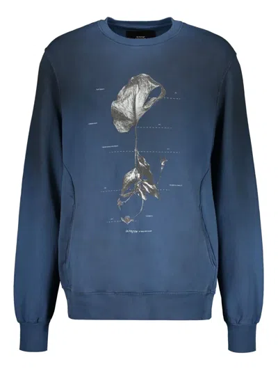 Iso.poetism Printed Cotton Sweatshirt In Blue
