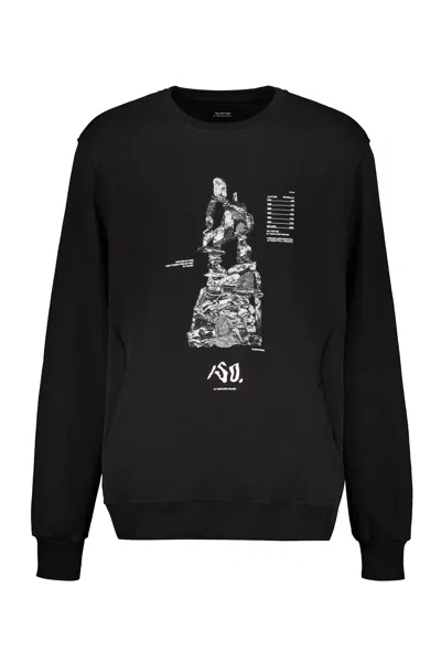 Iso.poetism Printed Cotton Sweatshirt In Black