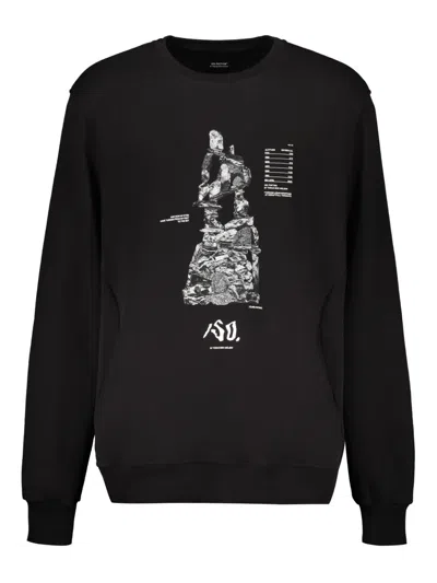 Iso.poetism Printed Cotton Sweatshirt In Black