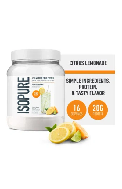 Isopure Clear Low Carb 100% Whey Protein Isolate Powder, Citrus Lemonade, 20g Protein, About 16 Serv In Multi
